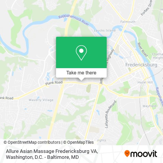 Allure Asian Massage Fredericksburg VA map