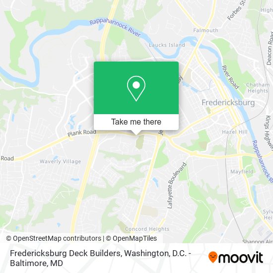 Mapa de Fredericksburg Deck Builders
