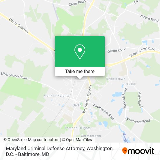 Maryland Criminal Defense Attorney map