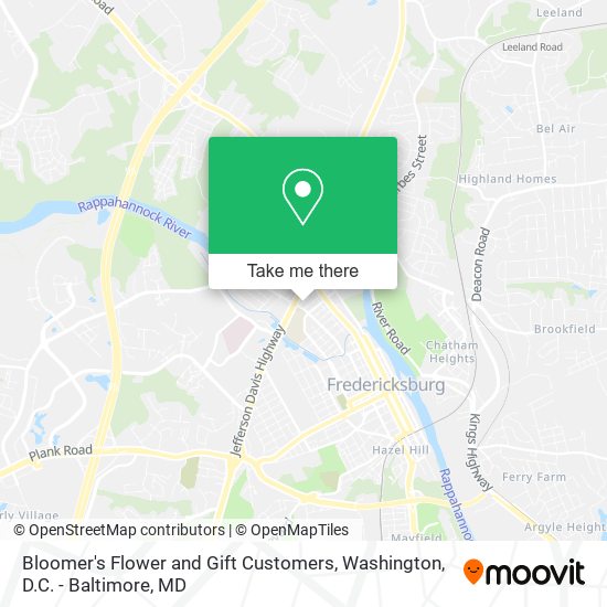 Mapa de Bloomer's Flower and Gift Customers