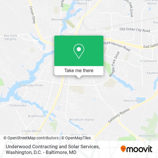 Underwood Contracting and Solar Services map