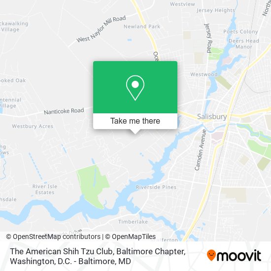 Mapa de The American Shih Tzu Club, Baltimore Chapter