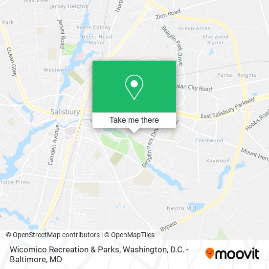 Wicomico Recreation & Parks map