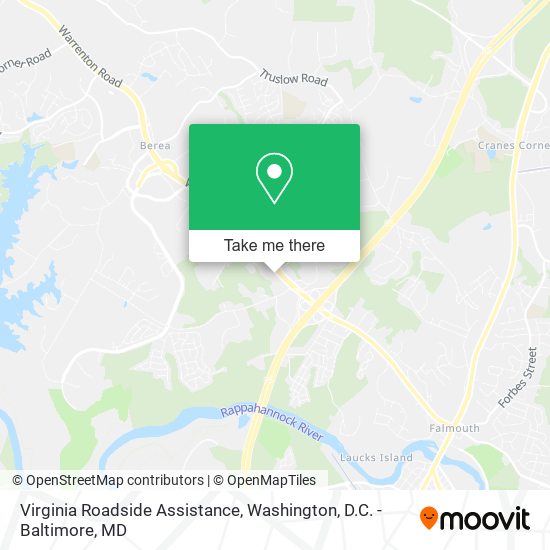 Virginia Roadside Assistance map