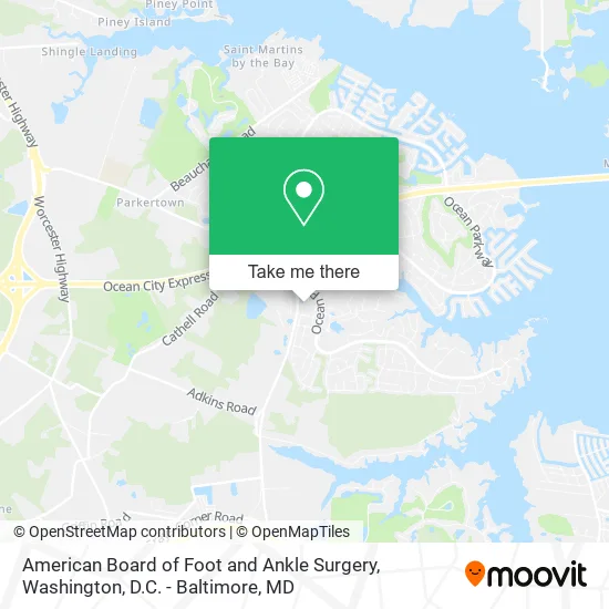 Mapa de American Board of Foot and Ankle Surgery