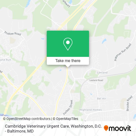 Cambridge Veterinary Urgent Care map