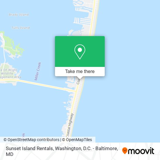 Sunset Island Rentals map