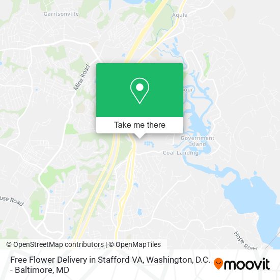 Mapa de Free Flower Delivery in Stafford VA