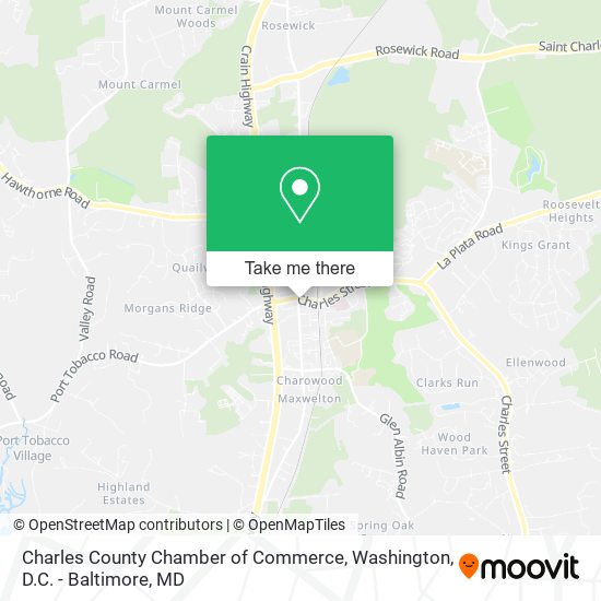 Charles County Chamber of Commerce map