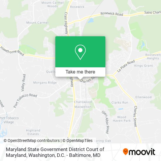 Mapa de Maryland State Government District Court of Maryland