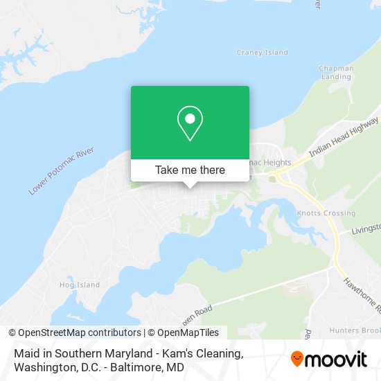 Maid in Southern Maryland - Kam's Cleaning map