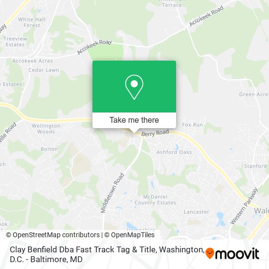 Clay Benfield Dba Fast Track Tag & Title map