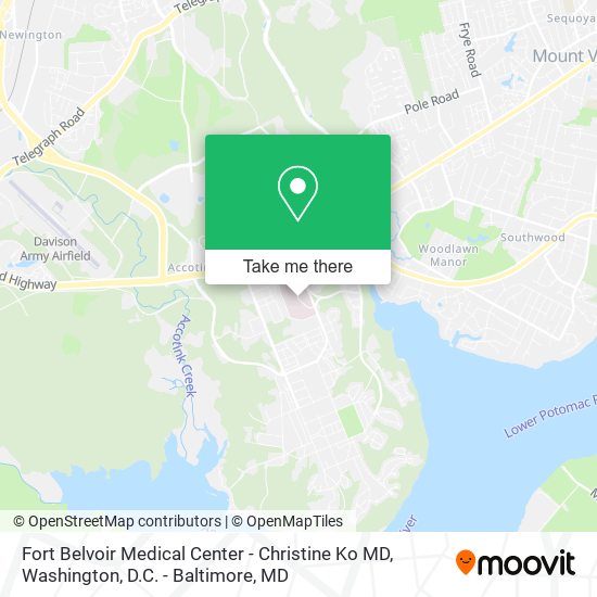 Fort Belvoir Medical Center - Christine Ko MD map