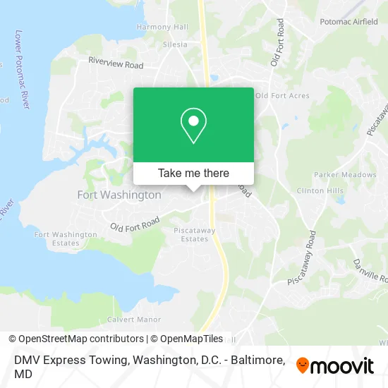 DMV Express Towing map