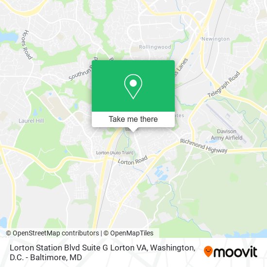 Mapa de Lorton Station Blvd Suite G Lorton VA