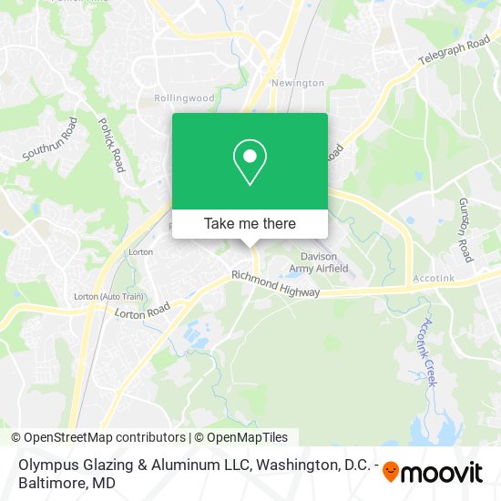 Mapa de Olympus Glazing & Aluminum LLC