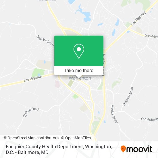 Mapa de Fauquier County Health Department