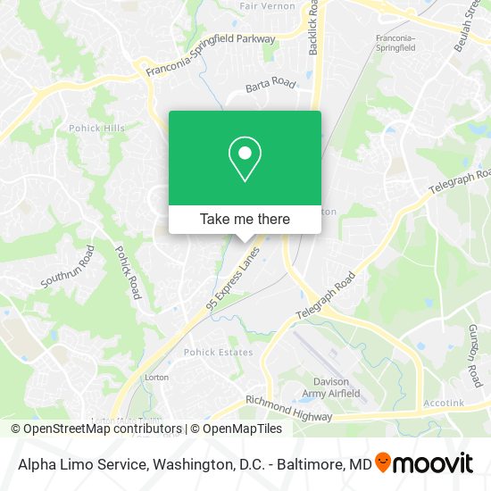 Mapa de Alpha Limo Service