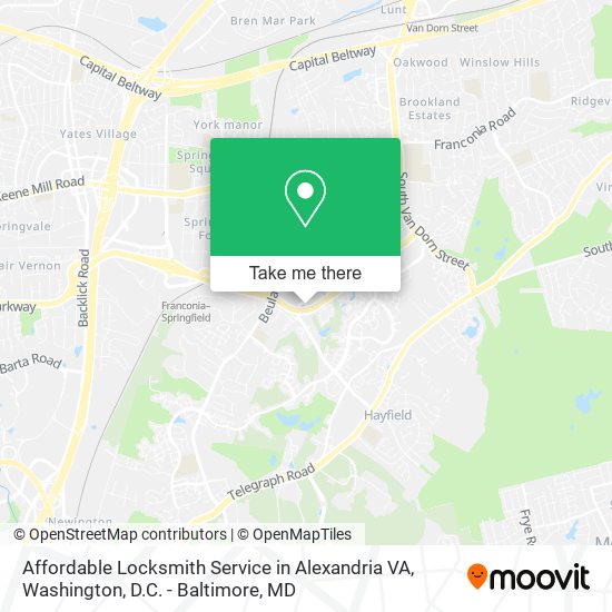 Mapa de Affordable Locksmith Service in Alexandria VA