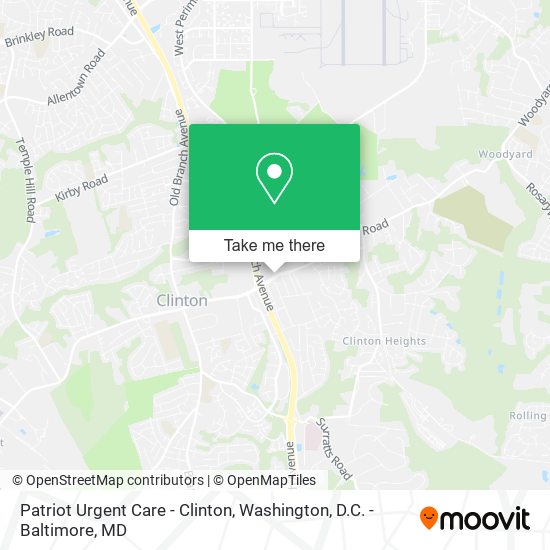 Patriot Urgent Care - Clinton map