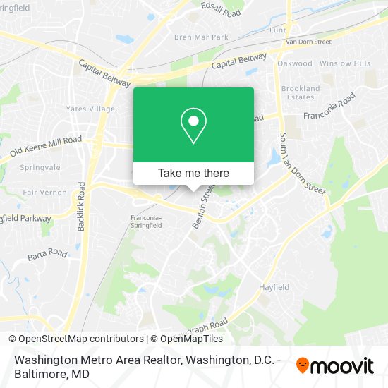 Washington Metro Area Realtor map