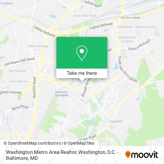 Mapa de Washington Metro Area Realtor