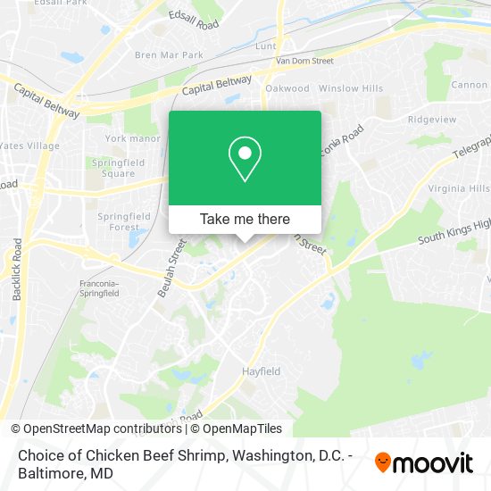 Choice of Chicken Beef Shrimp map