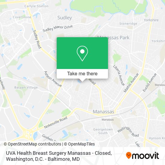 Mapa de UVA Health Breast Surgery Manassas - Closed