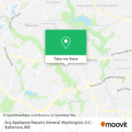 Arg Appliance Repairs General map