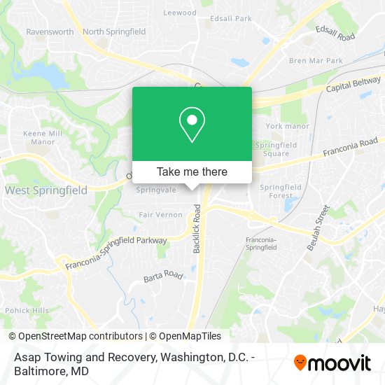 Asap Towing and Recovery map