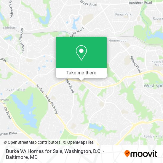 Burke VA Homes for Sale map