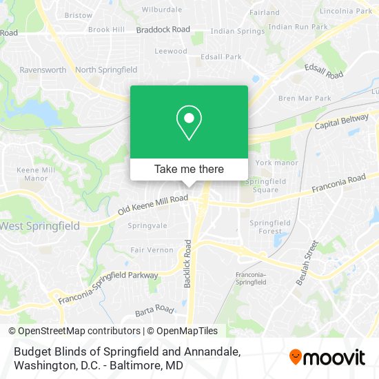 Budget Blinds of Springfield and Annandale map