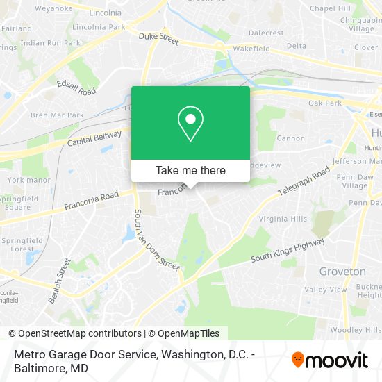 Mapa de Metro Garage Door Service