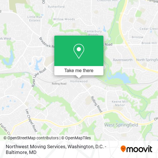 Northwest Moving Services map