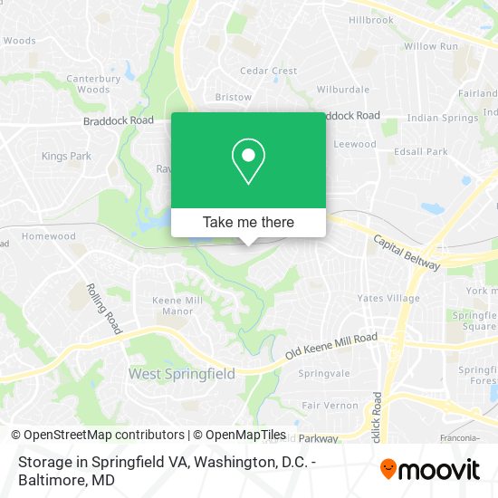 Storage in Springfield VA map