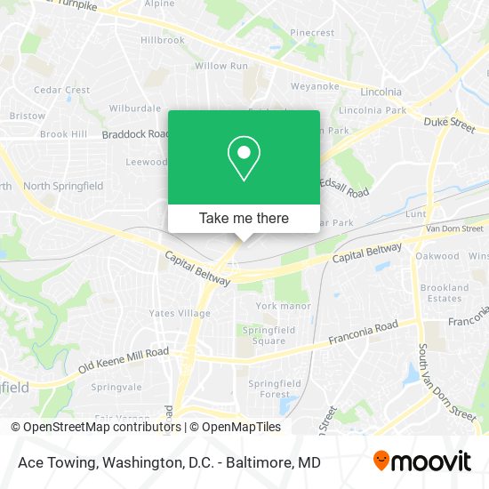 Ace Towing map