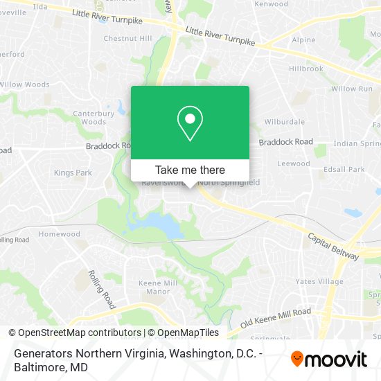 Generators Northern Virginia map