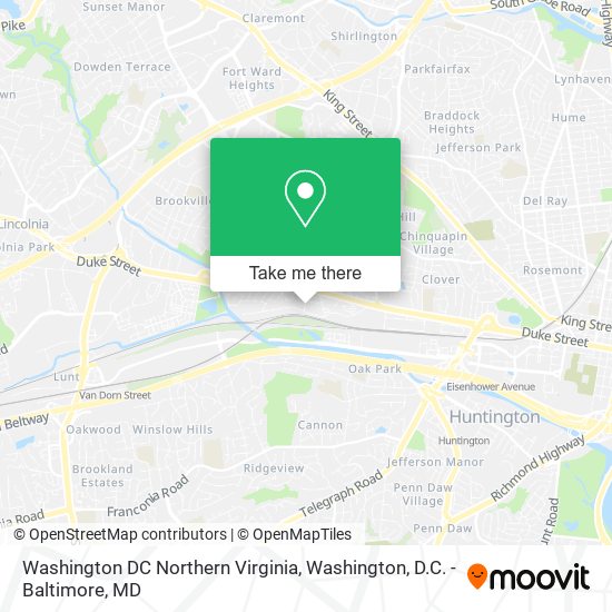 Mapa de Washington DC Northern Virginia