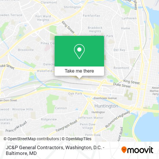 JC&P General Contractors map