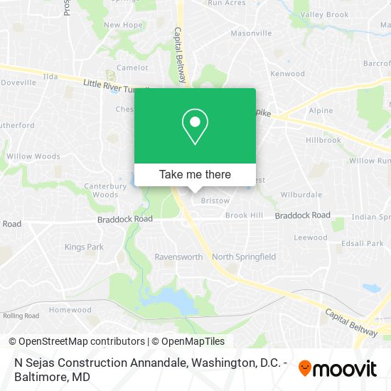 N Sejas Construction Annandale map