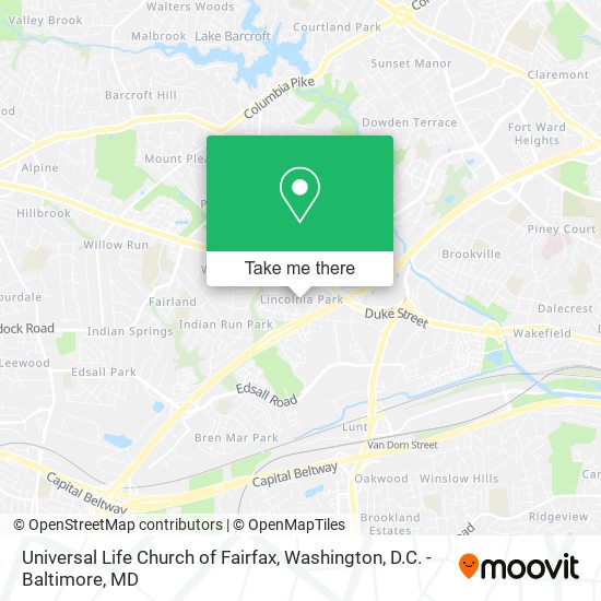 Universal Life Church of Fairfax map