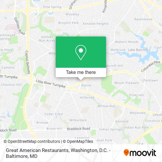 Mapa de Great American Restaurants