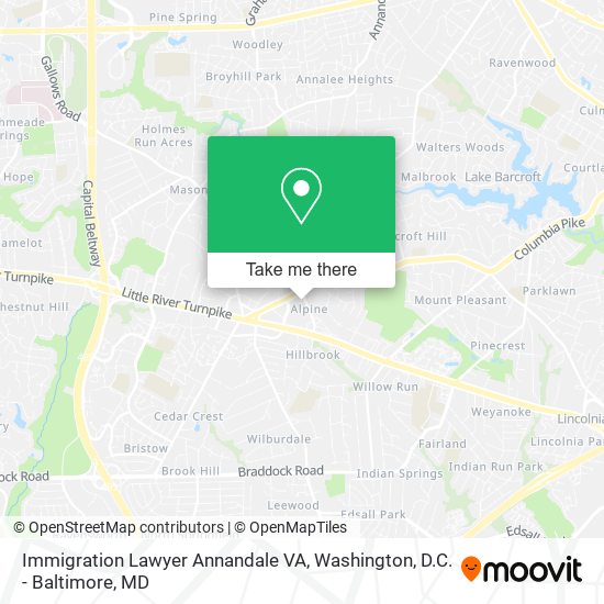 Immigration Lawyer Annandale VA map