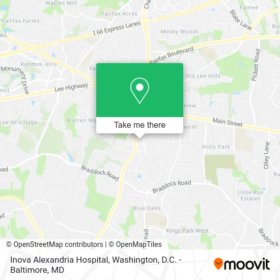 Inova Alexandria Hospital map