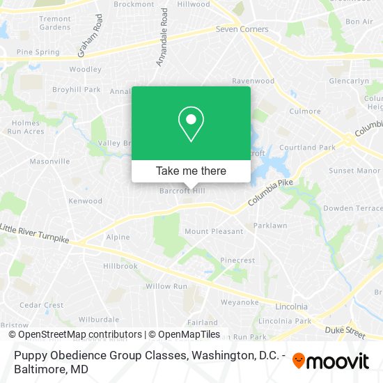 Puppy Obedience Group Classes map