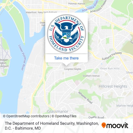 The Department of Homeland Security map