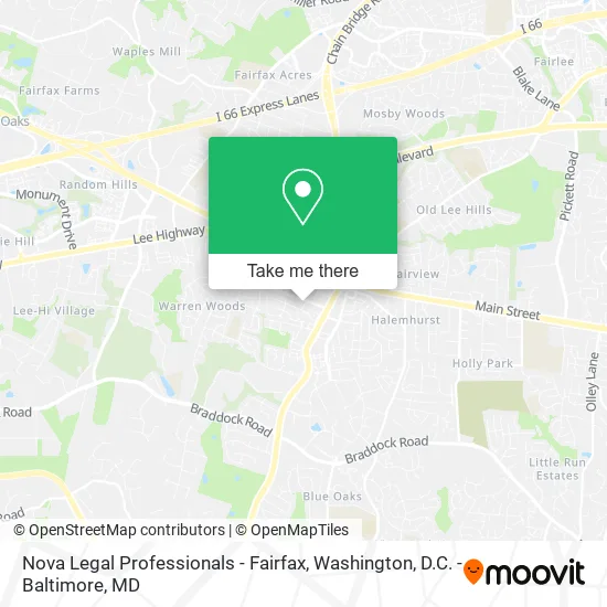 Mapa de Nova Legal Professionals - Fairfax