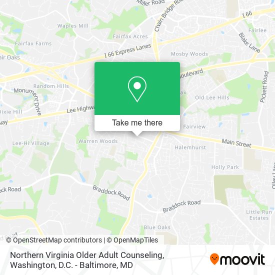 Mapa de Northern Virginia Older Adult Counseling