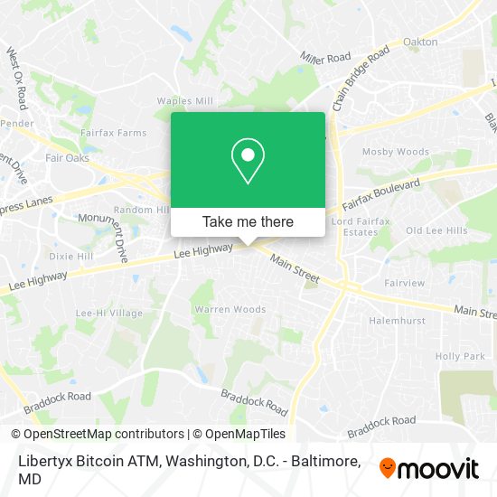 Mapa de Libertyx Bitcoin ATM