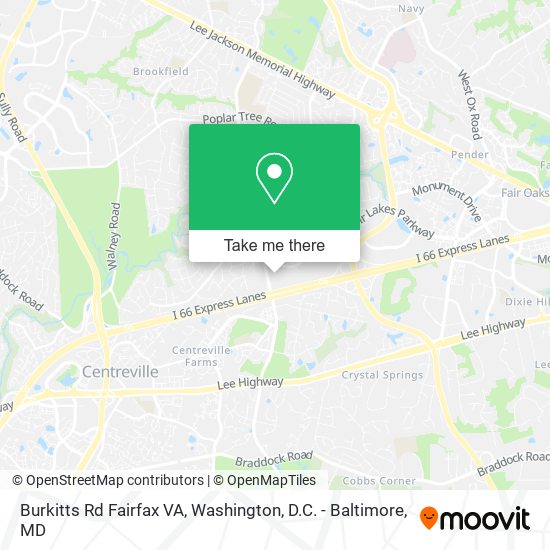 Mapa de Burkitts Rd Fairfax VA